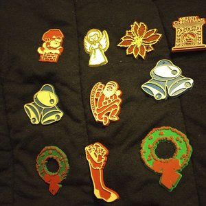 Christmas Set of 10 mRefrigerator  Magnets from 70's